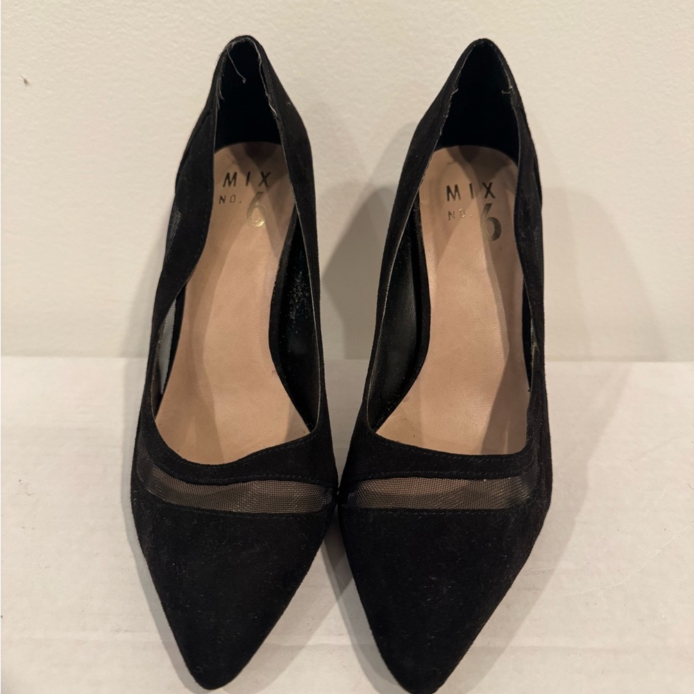 Mix No. 6 Black Mesh Detail Heels
